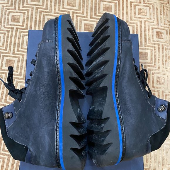 ALBERTO GUARDIANI - Boots with shark heel - Black / Blue Trim - MEN 10.5